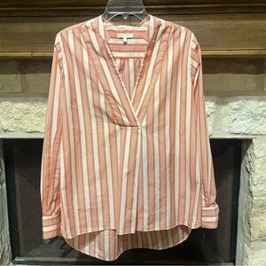 ANN MASHBURN Pink and White Striped Blouse